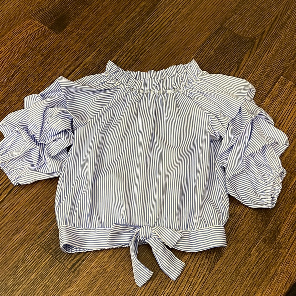 Habitual girls top size 12. Worn once blue and white stripe